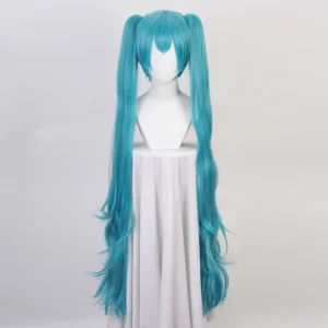 Emerald Locks: Long Green Curly Cosplay Wig + Ponytails