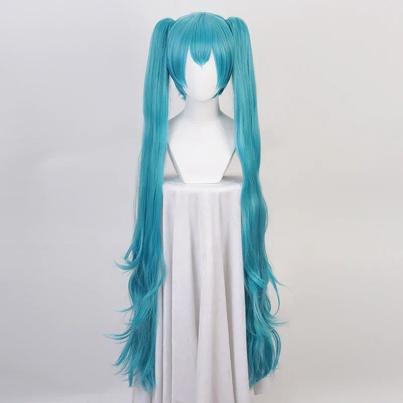 Emerald Locks: Long Green Curly Cosplay Wig + Ponytails