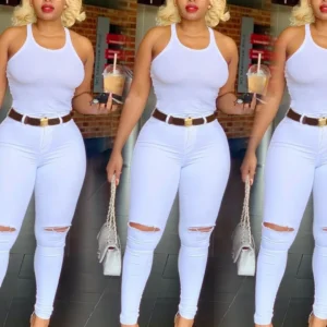 Sculpt & Slay Jeans: High-Waisted, Ripped & Ready