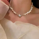Elegant Pearl Chain Choker Necklace