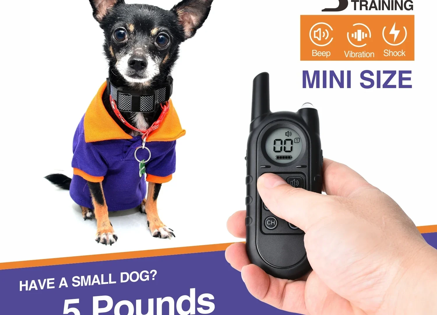 Rechargeable Anti-Bark Training Collar for Small Dogs