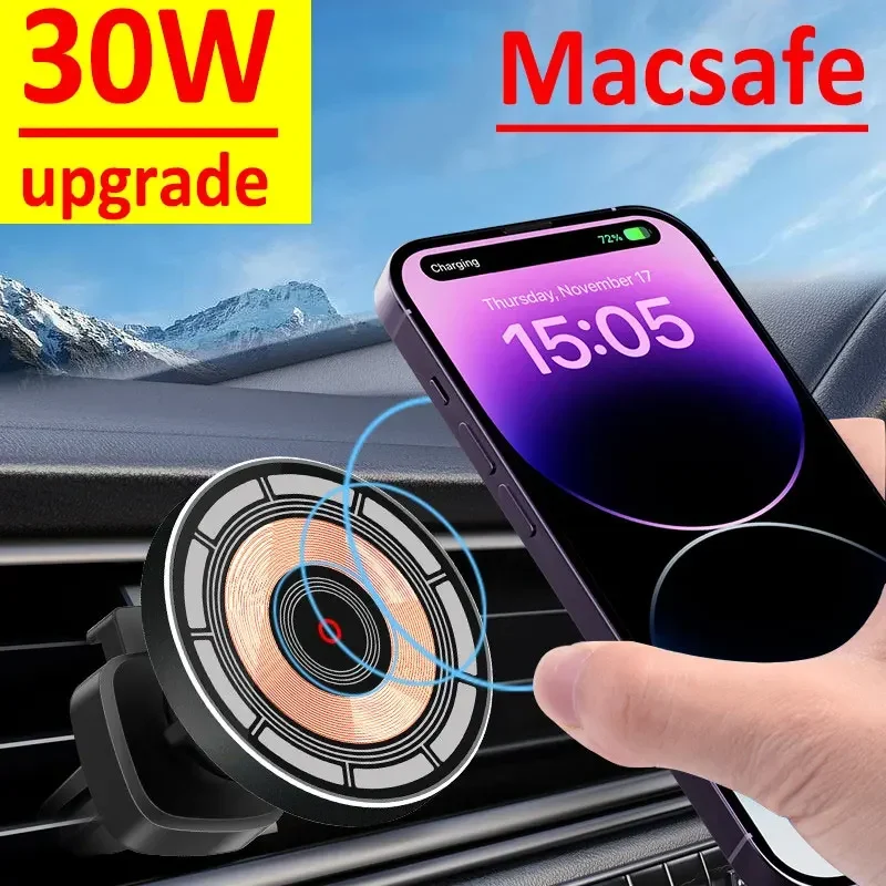 Magnetic Wireless Car Charger and Phone Mount