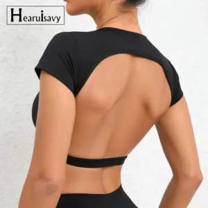 Bravenna Backless Bliss: Women's Workout Crop Top