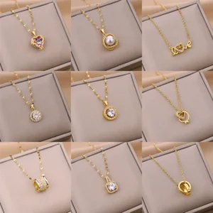 Korean Zircon Sparkle Necklace: Chic Confidence Booster