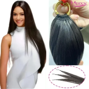 Real Human Hair Extensions: Brown & Blonde Microrings