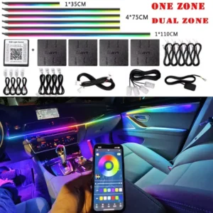 Smart Multicolor Car Interior Ambient Lighting Kit