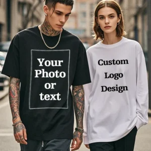 Personalized Photo & Text Cotton T-Shirt