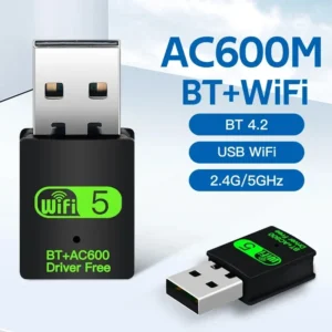 2-in-1 Dual-Band USB Wi-Fi and Bluetooth Adapter