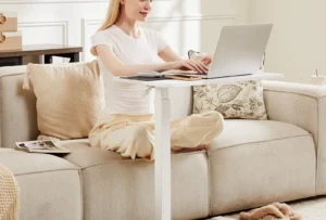 Bravenna Rolling Overbed Table: Adjustable Laptop Desk