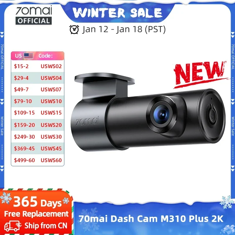 70mai M310+ Dash Cam: 2K, Voice, Parking Guard