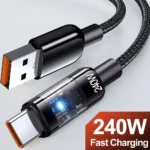 Transparent Braided USB-C Fast Charging Cable