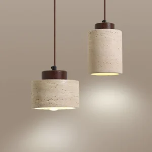 Modern Wabi-Sabi Stone Bedside Pendant Light