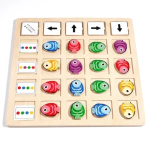 Kids Wooden Color & Direction Logic Board Game
