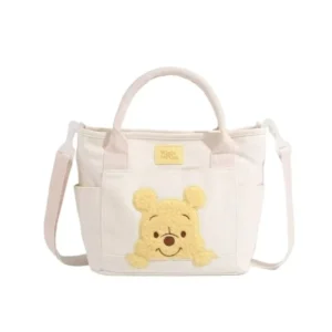 Cute Bear Print Canvas Crossbody Bag