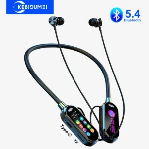 Wireless Neckband Earbuds with Smart Color Screen