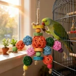 Hanging Rattan Ball Chew Toy for Pet Birds
