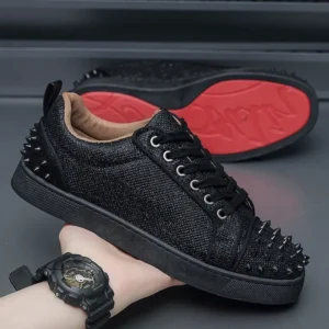 Men's Punk Rivet Leather Sneakers